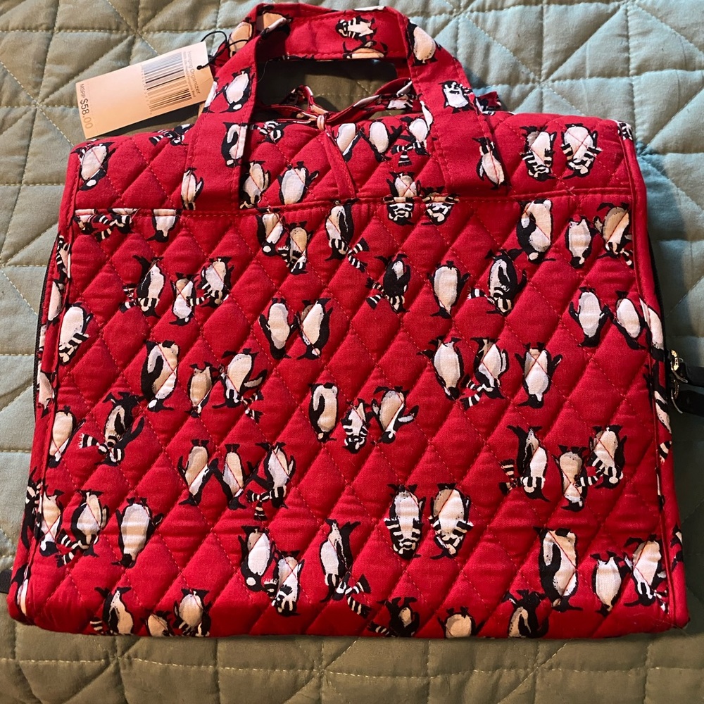 New Vera Bradley hanging organizer playful penguins red